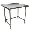 Bk Resources Stainless Steel Work Table With Open Base, 1.5" Rear Riser 30"Wx24"D VTTROB-3024